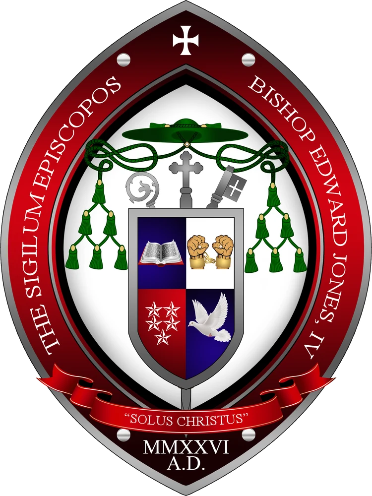 The episcopal seal of Bishop Edward Jones, IV, with the motto Solus Christus and the year MMXXVI