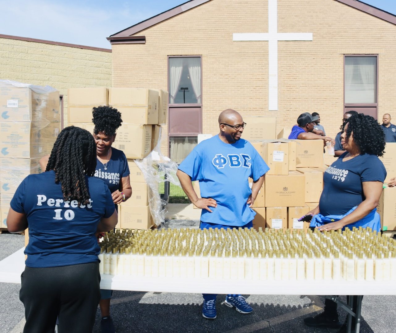 Grace MBC volunteers outside the church during the 2026 Community Giveaway